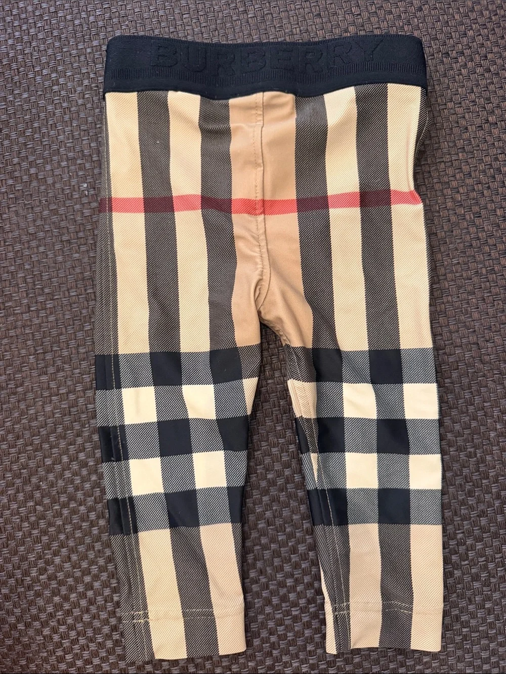 Burberry Beige Black and Red Vintage Check Kids Leggings